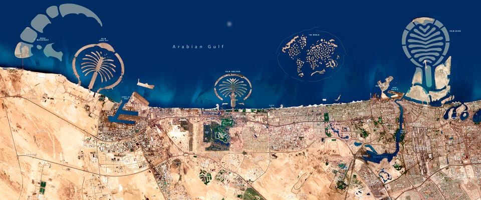 خريطة الأقمار الصناعية من دبي