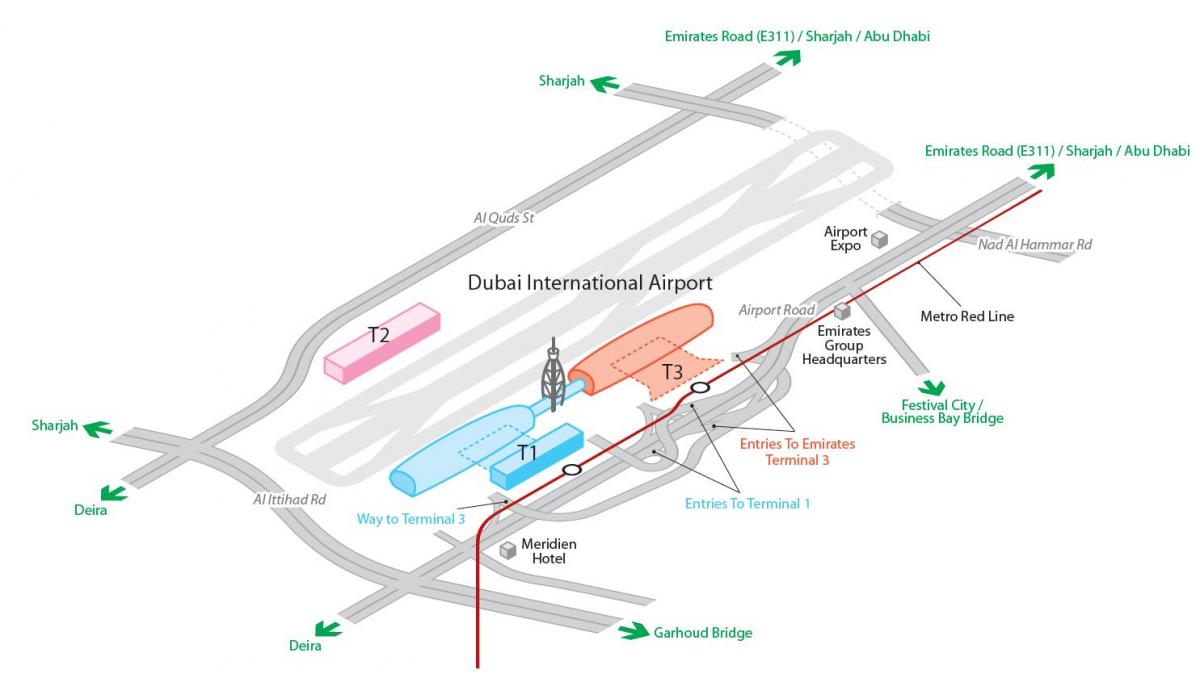 dxb مطار خريطة