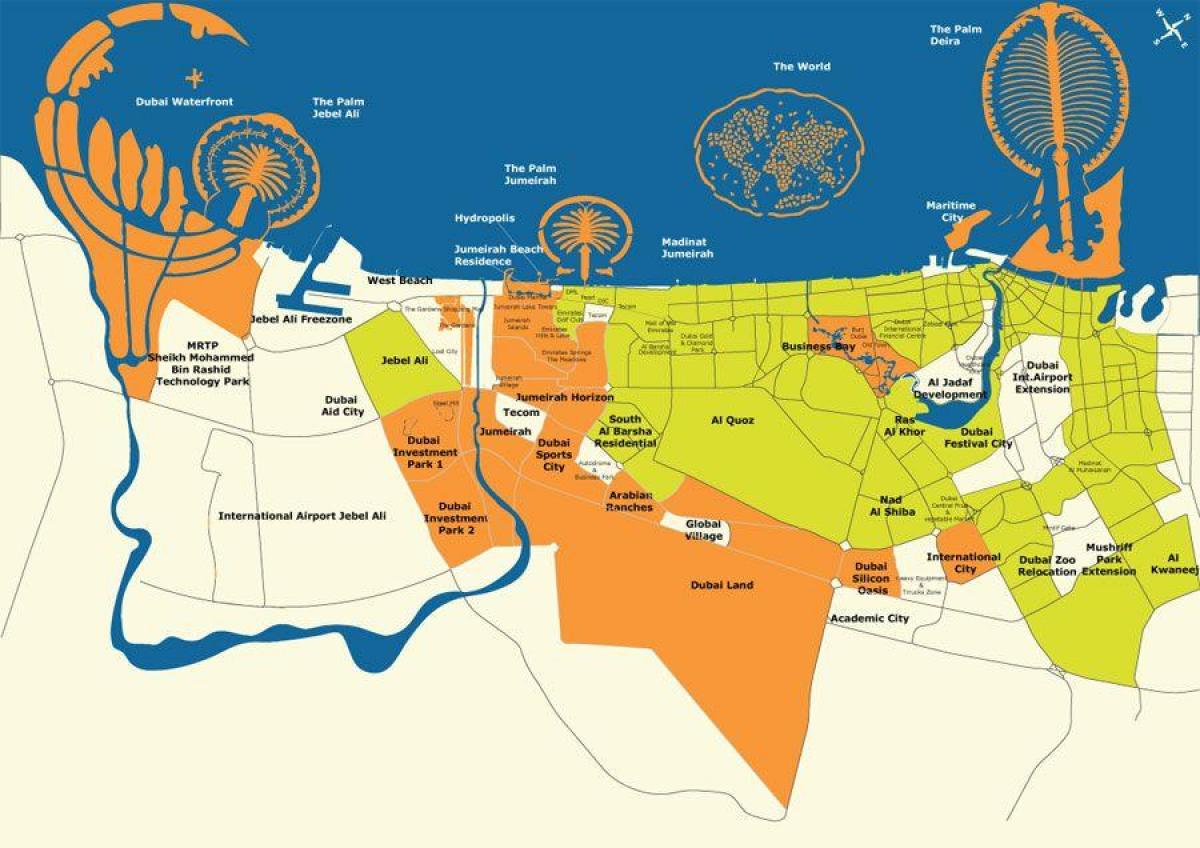 دبي خريطة جزر