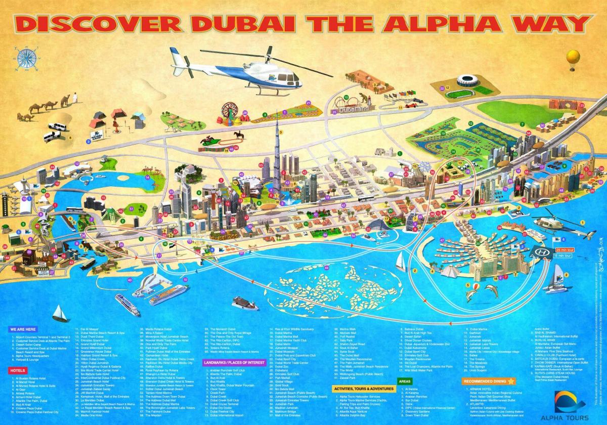 دبي نقاط الاهتمام خريطة