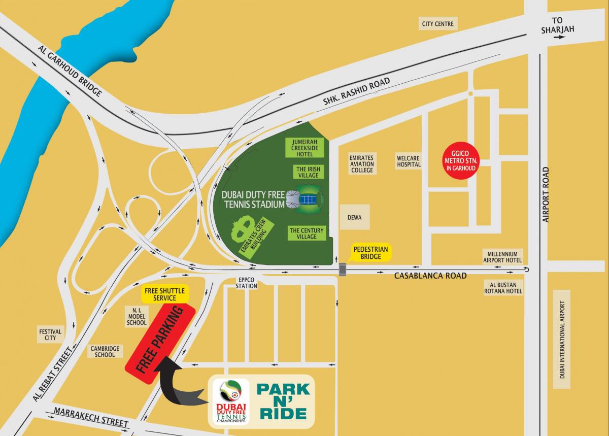 سوق دبي الحرة للتنس خريطة الموقع