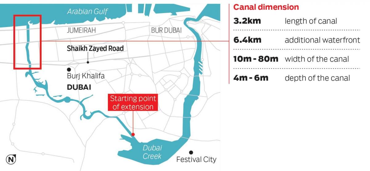 خريطة قناة دبي