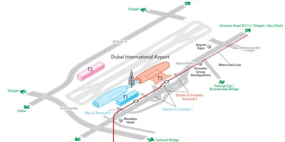Dxb مطار خريطة