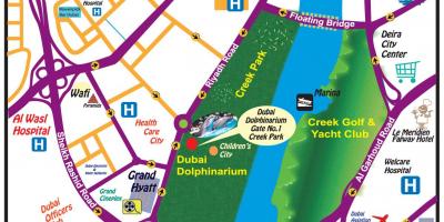 عرض الدلافين في دبي خريطة الموقع