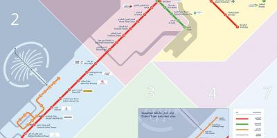 دبي خريطة المترو مع الترام