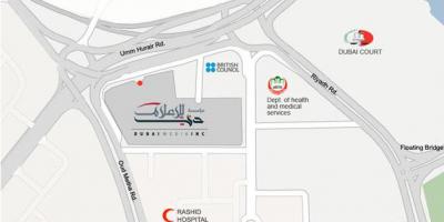 مستشفى راشد في دبي خريطة الموقع